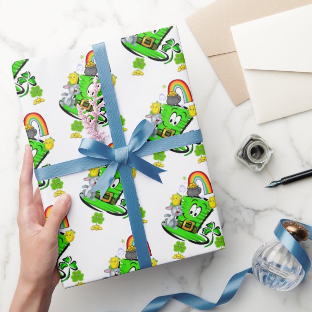Cadeau Papier d'emballage de lapin de la Saint-Patrick jo (Cadeaux)