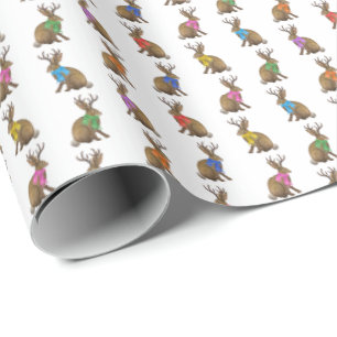 Cadeau Papier d'emballage de lapins à cornes à la mode