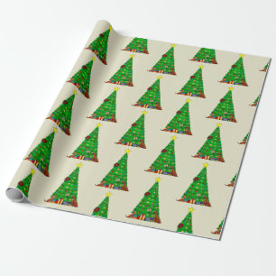 Cadeau Papier d'emballage de l'arbre de Noël du chien