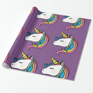 Cadeau papier d'emballage de licorne
