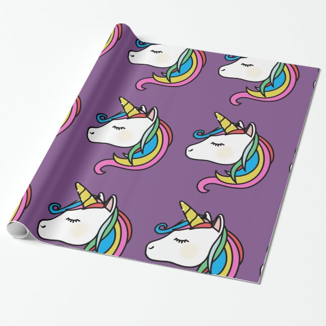 Cadeau papier d'emballage de licorne (Déroulé)