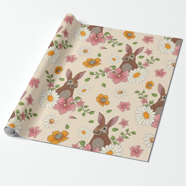 Cadeau Papier d'emballage de lièvre de mars (Déroulé)