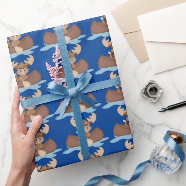 Cadeau Papier d'emballage de l'orignal de canotage (Cadeaux)