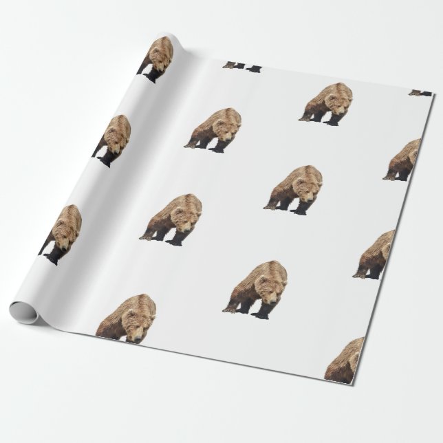 Cadeau papier d'emballage de l'ours grizzli (Déroulé)