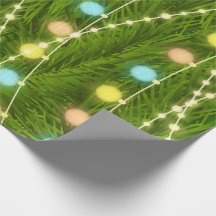 Papier d'emballage de lumières d'arbre de Noël