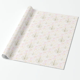 Cadeau Papier d'emballage de lustre de rose de vignes