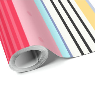 Cadeau Papier d'emballage de luxe à motif rayé