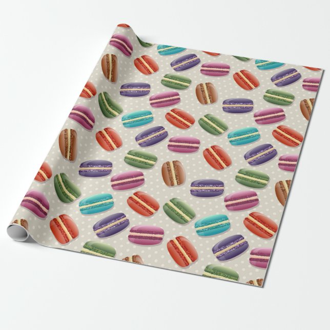 Cadeau papier d'emballage de macarons (Déroulé)