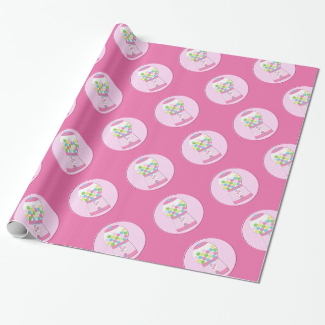 Cadeau Papier d'emballage de machine rose de Bubblegum (Déroulé)