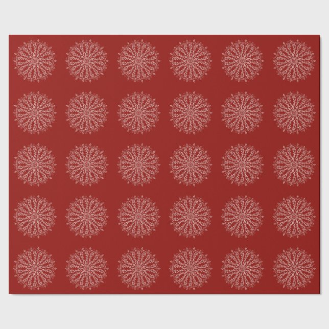 Cadeau Papier d'emballage de mandala - rouge-foncé (Couture)
