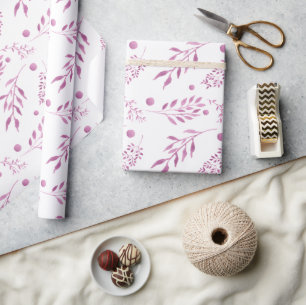 Cadeau Papier d'emballage de mariage aux jolies feuilles 