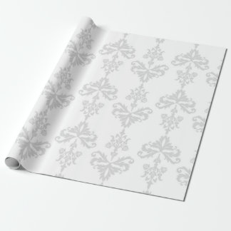 Cadeau Papier d'emballage de mariage élégant gris pâle et