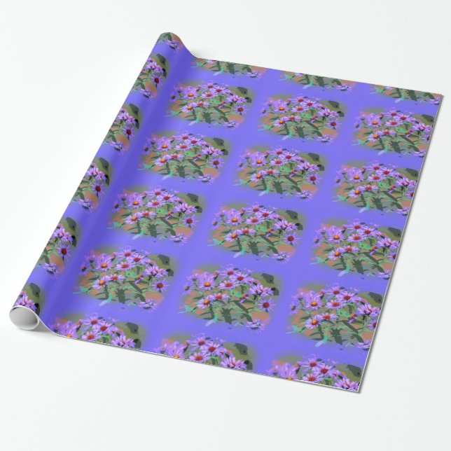 Cadeau papier d'emballage de masques violets (Déroulé)