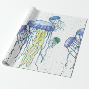 Cadeau Papier d'emballage de méduses d'aquarelle