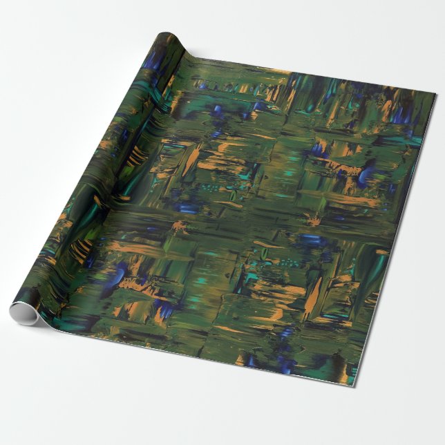 Cadeau Papier d'emballage de miroitement vert (Déroulé)