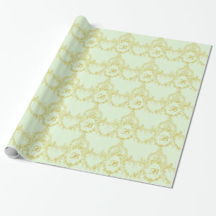 Cadeau Papier d'emballage de monogramme rococo en