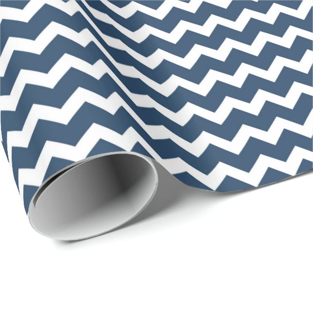 Cadeau Papier d'emballage de motif blanc de Chevron de (Coin rond)