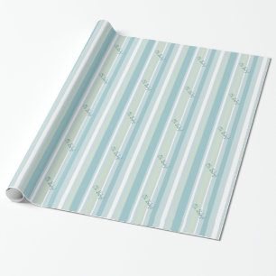 Cadeau Papier d'emballage de motif bleu-clair et vert de
