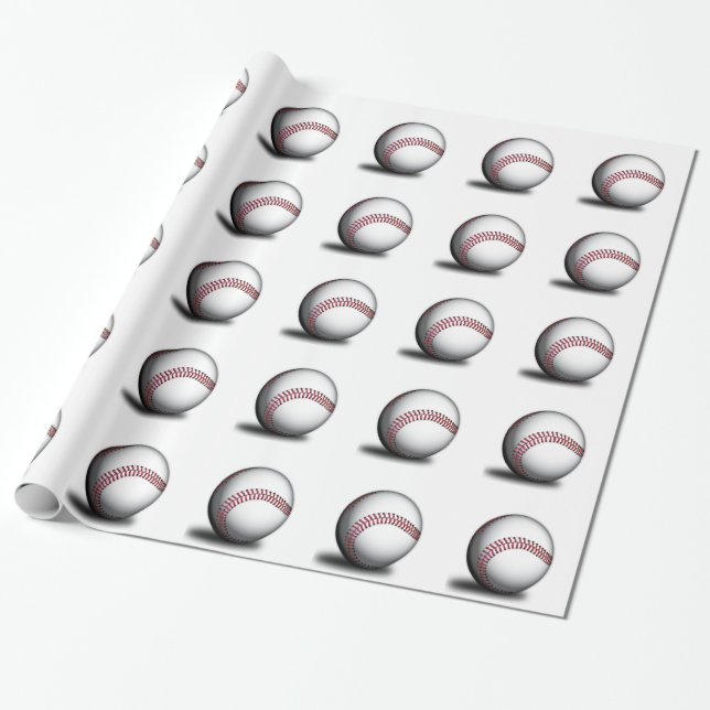Cadeau Papier d'emballage de motif de base-ball (Déroulé)