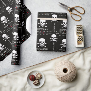 Cadeau Papier d'emballage de motif de crâne de Halloween