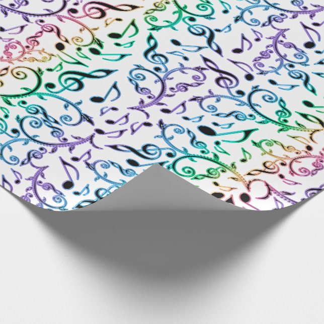 Cadeau Papier d'emballage de motif de notes de musique (Coin)