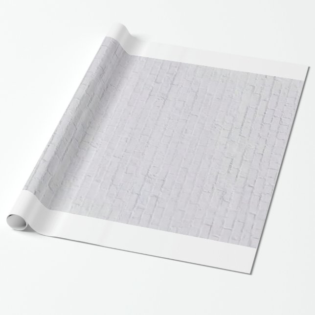 Cadeau Papier d'emballage de mur de briques blanc (Déroulé)
