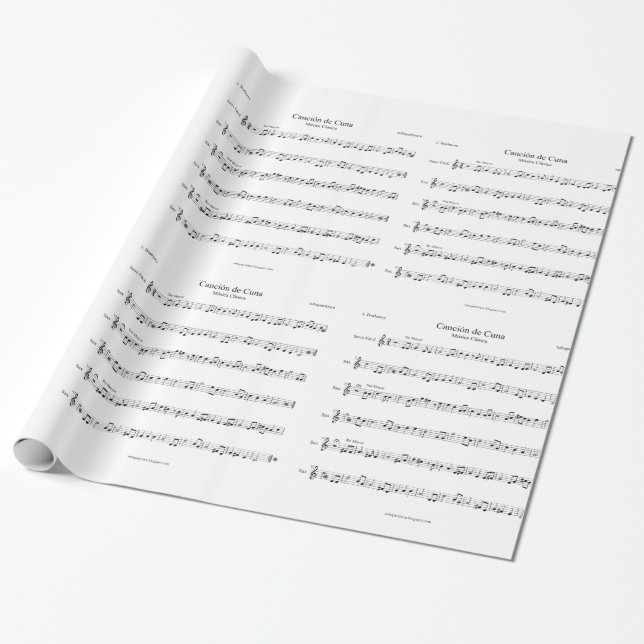 Cadeau Papier d'emballage de musique de feuille (Déroulé)