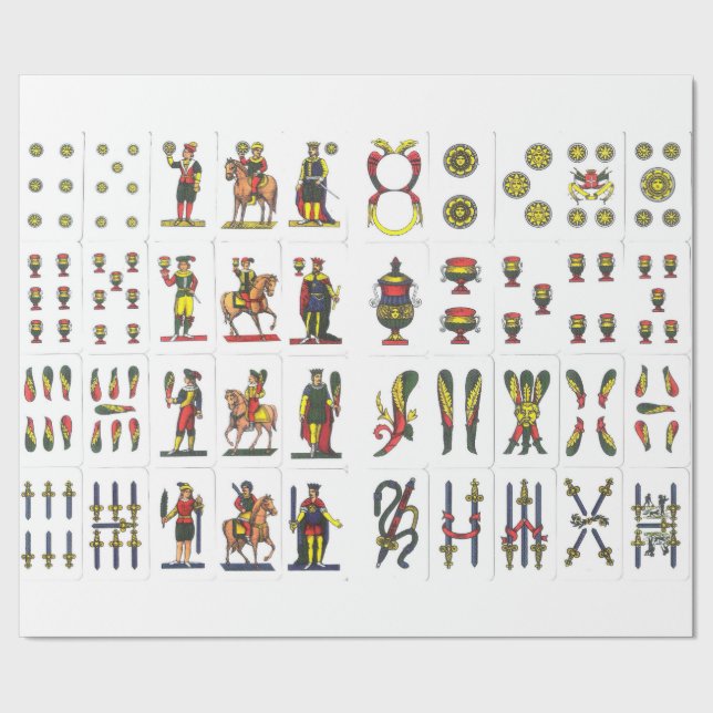 Cadeau Papier d'emballage de Napoletane de carte (Couture)