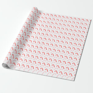Cadeau Papier d'emballage de Noël à la canne de bonbon ro