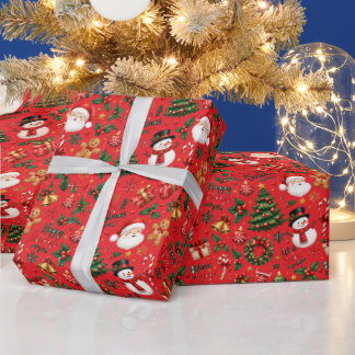 Cadeau Papier d'emballage de Noël à motif sans couture