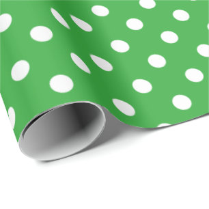 Cadeau Papier d'emballage de Noël à petits pois vert et