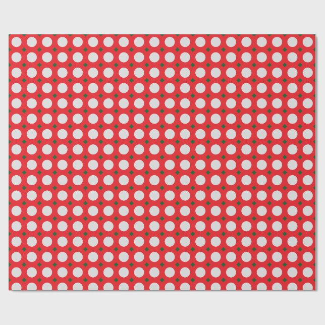 Cadeau Papier d'emballage de Noël à pois (Plat)
