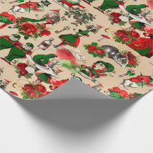 Papier d'emballage de Noël Alice au Pays des Merve