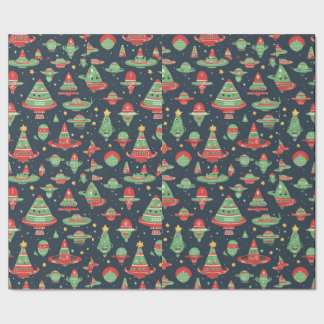 Cadeau papier d'emballage de Noël Alien
