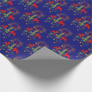 Cadeau Papier d'emballage de Noël antique de renne