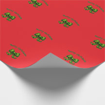 Papier d'emballage de Noël Arc vert