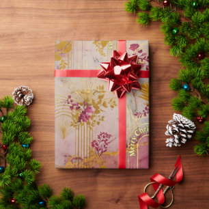Cadeau Papier d'emballage de Noël Art en marbre rose de l