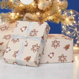 Cadeau Papier d'emballage de Noël au biscuit de pain d'ép