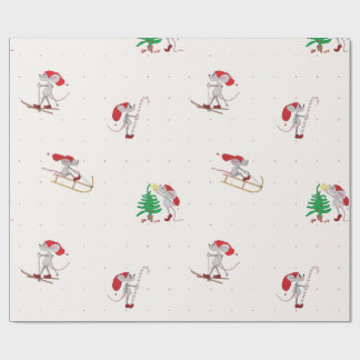 Cadeau Papier d'emballage de Noël aux souris fantaisistes