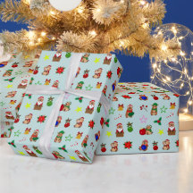 Papier d'emballage de Noël avec capybaras