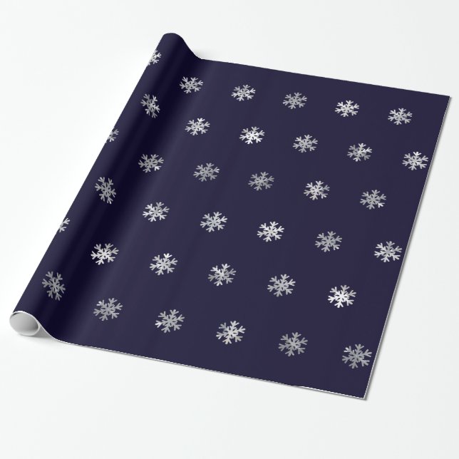 Cadeau Papier d'emballage de Noël avec les flocons de (Déroulé)