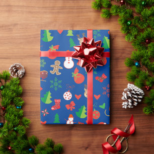 Cadeau Papier d'emballage de Noël avec personnages de Noë