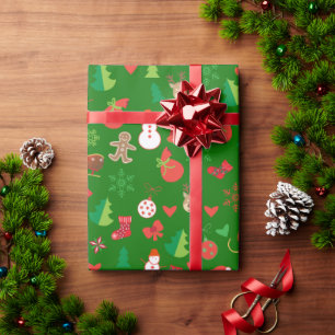 Cadeau Papier d'emballage de Noël avec personnages de Noë