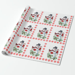 Cadeau Papier d'emballage de Noël Bonhomme de neige Menth