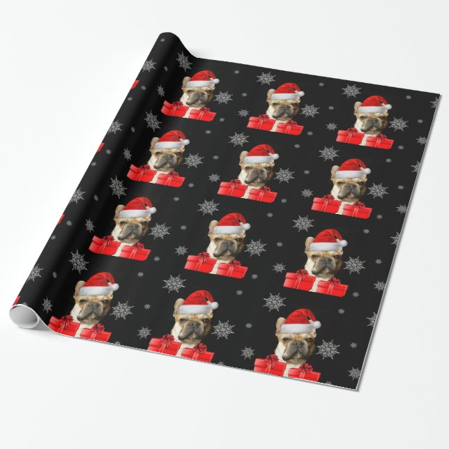 Cadeau Papier d'emballage de Noël Bulldog (Déroulé)