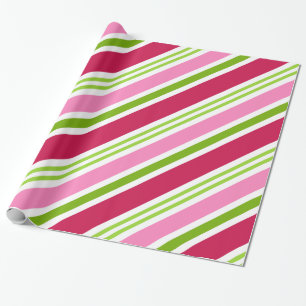Cadeau Papier d'emballage de Noël Candy Rose Rouge Rétro