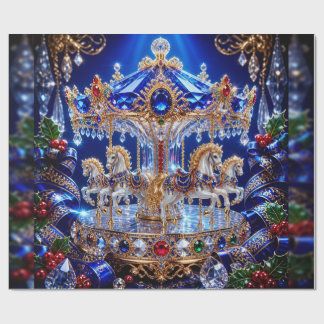 Cadeau Papier d'emballage de Noël Carousel de bijoux de l