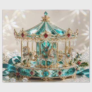 Cadeau Papier d'emballage de Noël Carousel Luxueux Sarcel