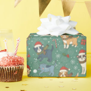 Cadeau Papier d'emballage de Noël Chats & Chiens de Fêtes