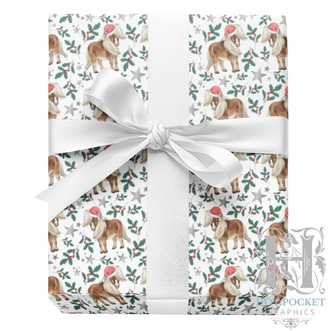 Cadeau Papier d'emballage de Noël Cheval (Créateur téléchargé)